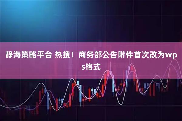 静海策略平台 热搜！商务部公告附件首次改为wps格式