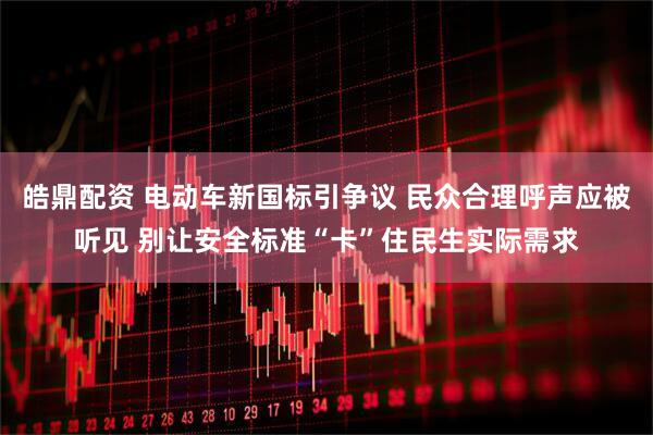 皓鼎配资 电动车新国标引争议 民众合理呼声应被听见 别让安全标准“卡”住民生实际需求